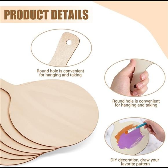 Amazon.com: 6 Pieces Mini Wooden Cutting Board Craft with  6 Pieces Mini Wooden Cutting Board Craft with Handle Wooden Chopping Board
